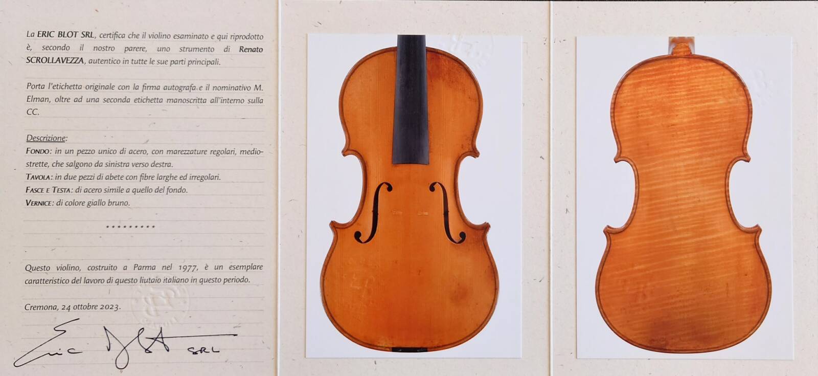 Renato Scrollavezza Parma 1977年製 “M.ELMAN”